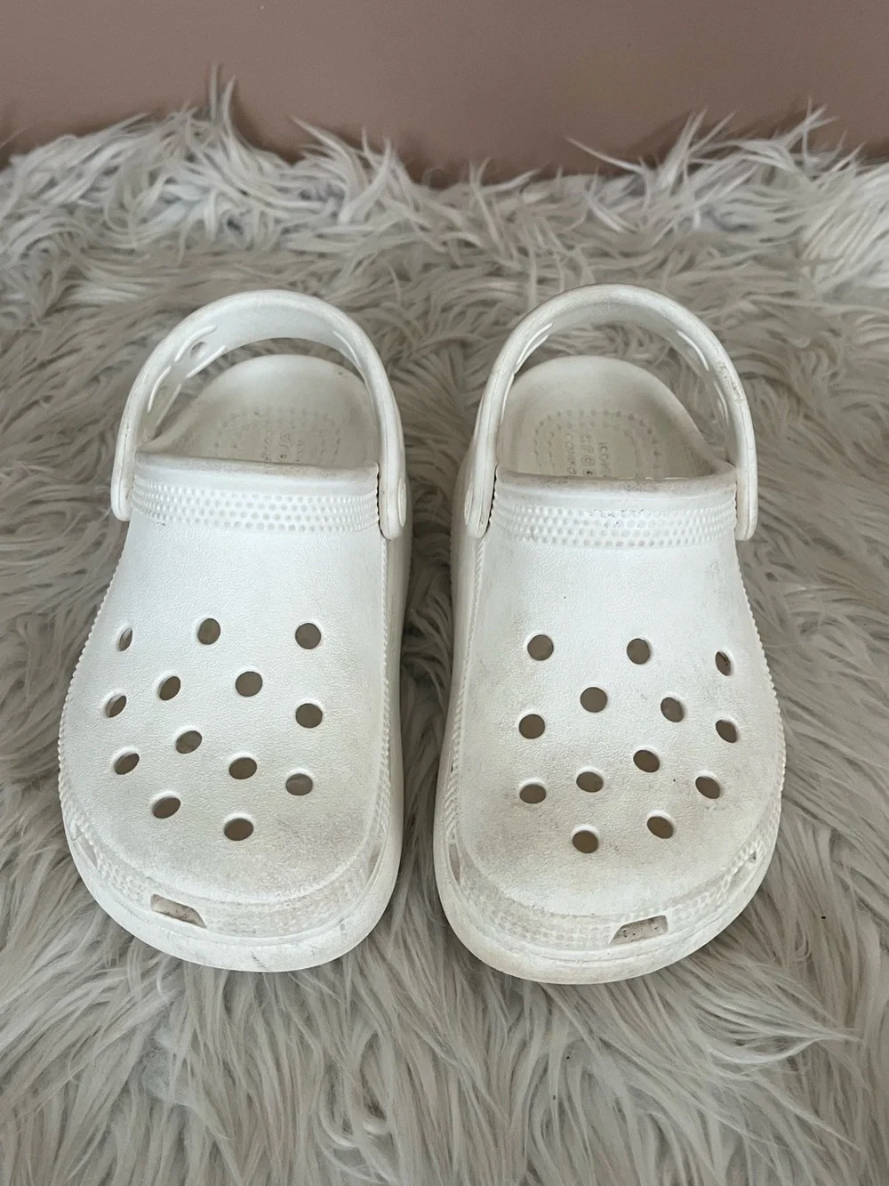 {CROCS} Platform Clog Sandals in White - Youth 11